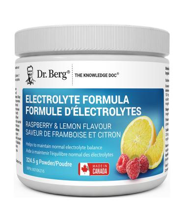 Dr. Berg Electrolytes Powder No Sugar - Enhanced w/ 1000 mg of Potassium & Real Sea Salt - Zero Sugar Electrolyte Powder - Raspberry & Lemon Flavor Hydration Powder Electrolytes - 50 Servings
