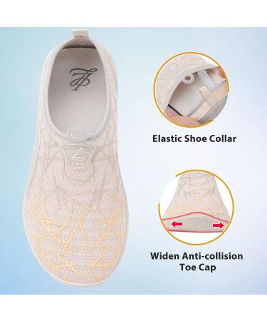 LeIsfIt Unisex Water Shoes - Quick-Dry Aqua Socks for Beach, Pool, Surf - Beige - Size 8-9 Women/6.5-7 Men - Buy Online on SooperMarket.com