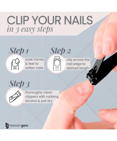 Tweezer Guru Nail Clippers - Professional Stainless Steel 2-Pack for Men, Women, and Kids - Curved Edge Matte Black - Buy Online on SooperMarket.com