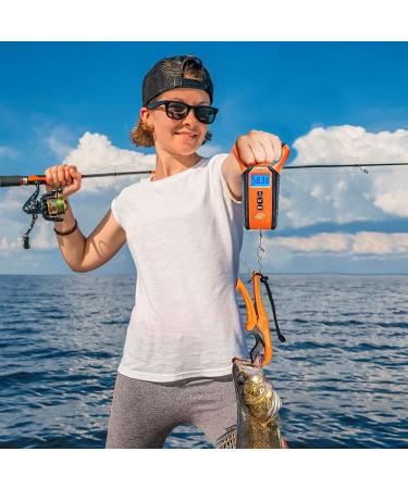 Waterproof Fish Scale Floating Fishing Scale with Lip Gripper - 110lb/50kg, Backlit LCD Display, Memory Storage & Summation - Perfect Fishing Gift for Men - Buy Online on SooperMarket.com