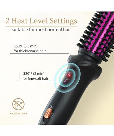 Mini 1 Inch Travel Curling Iron Brush with Tourmaline Ceramic Barrel - Anti-Scald Curling Wand for Short/Shoulder Hair - Buy Online on SooperMarket.com