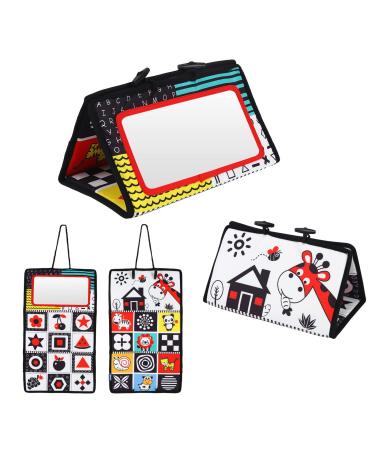 Baby mirror toys foldable baby prone to toys black white contrast pattern baby toys 0-9 months toddler education and cognitive toy educational toys for newborn toddlers Style C