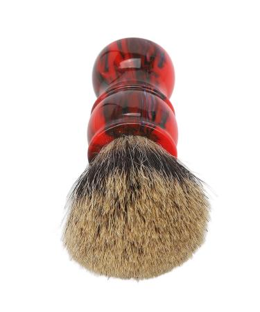 Synthetic Hair Shaving Brush with Red Resin Grip | Barber Salon Tool for Face Hair Cleaning | Best Gifts for Men & Women - Buy Online on SooperMarket.com