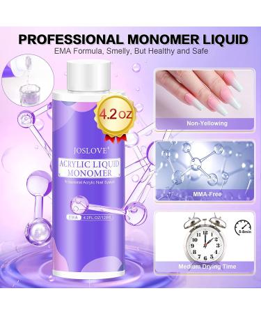 JOSLOVE Acrylic Nail Kit: 9 Colors Powder, Liquid Monomer, 5 Brushes - Beginner Set (S02) - Buy Online on SooperMarket.com