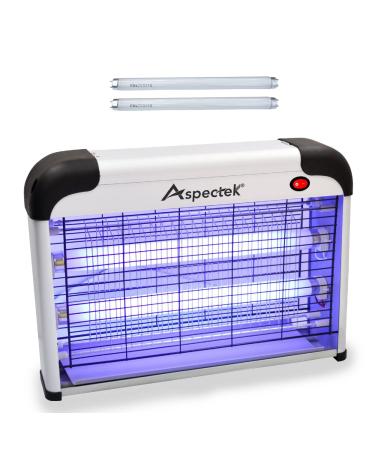 ASPECTEK Powerful 20W Electronic Indoor Insect Killer, Bug Zapper, Fly Zapper, Mosquito Killer-Indoor Use Including Free 2 Pack Replacement Bulbs 20w Bug Zapper+2Bulbs