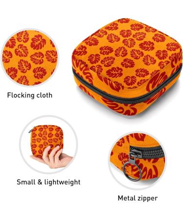 Orange Surf Leaves Sanitary Napkin Storage Bag - Menstrual Cup Pouch - Nursing Pad Holder - Portable Period Bag for Women and Teens - Multi-colored - Buy Online on SooperMarket.com