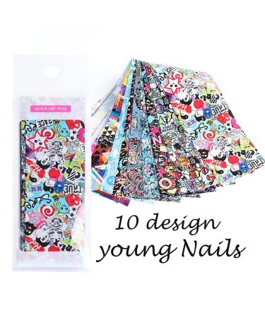 Luxury Graffiti Nail Foils Transfer Stickers - 10PCS Style 8 - Buy Online on SooperMarket.com