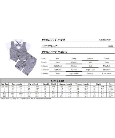 AmzBarley Baby Boys Gentlemans Tuxedo Romper Suit | Grey | 3-4 Years - Buy Online on SooperMarket.com