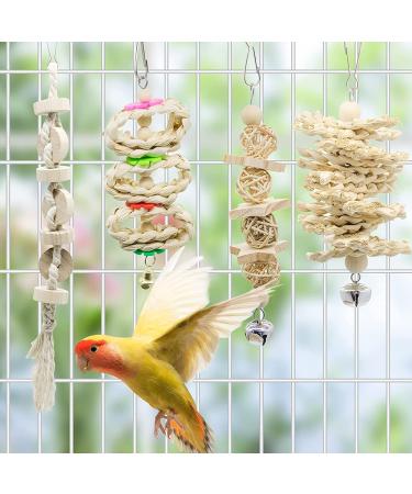 Deloky 7 Pack Bird Parrot Swing Chewing Toys - Hanging Bell Cage Toys for Small Parakeets, Cockatiels, Conures, Finches, Budgies, Macaws, Parrots, Love Birds - Buy Online on SooperMarket.com