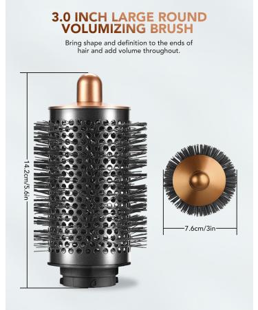Upgrade Large Round Volumizing Brush for Dyson Airwrap HS01/HS05 | Smooth & Curly Styling Attachment - Buy Online on SooperMarket.com