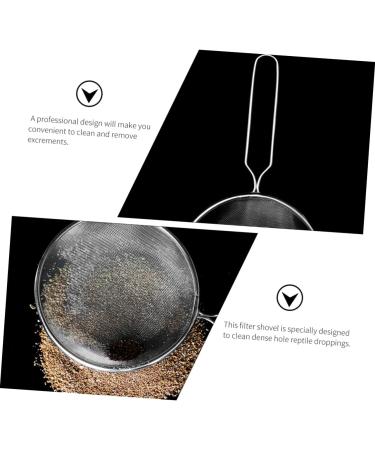 GANAZONO 3pcs Pet Sand Shovel Lizard Terrarium Fine Sand Sifter Reptile Litter Scoop Silver Stainless Steel 26x14cmx3pcs Silverx3pcs - Buy Online on SooperMarket.com