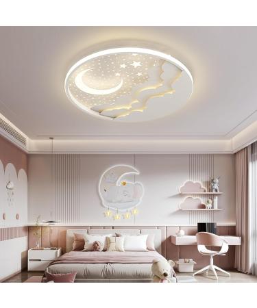 Buy Ahxiaozn LED Star Moon Ceiling Lamp for Kids | Dimmable Remote Control | 50cm White Bedroom Light | Perfect for Girls & Boys Rooms - Buy Online on SooperMarket.com