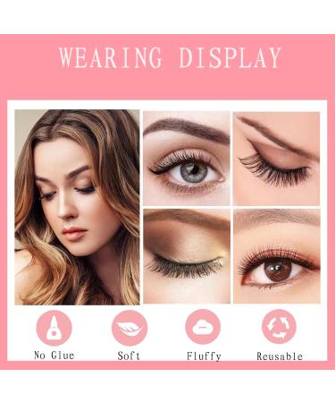 CHNLML Reusable Self-adhesive Eyelashes - Natural Look, No Glue, 3 Pairs | Waterproof Long Style Lashes for Women - Buy Online on SooperMarket.com