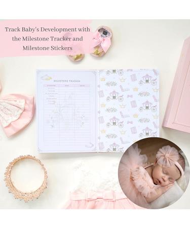 Rayne Baby Princess Memory Book Kit | Baby Journal Scrapbook with Keepsake Box, Pouches & Boho Milestone Stickers | Girl Baby Album | Perfect Princess Baby Gift - Buy Online on SooperMarket.com