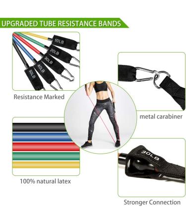 23 Pack Resistance Bands Set with Core Sliders, Door Anchor, Handles, Ankle Straps, Carry Bag, Cooling Towel, Wrist Wraps - Buy Online on SooperMarket.com