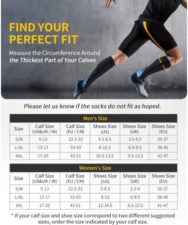 Buy Cambivo Compression Stockings for Men & Women - 2 Pairs of Support Socks for Running Travel & Sports - XXL Black & Blue - Buy Online on SooperMarket.com