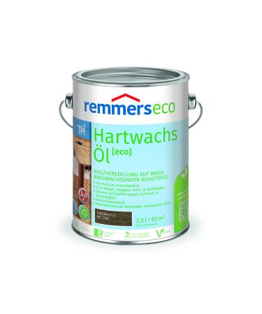 Remmers Hartwachs oil ECO ebony 2.5 liters for inside natural basis 3in1: stain oil and sealing in one slip-resistant vegan 2.50 l ebony