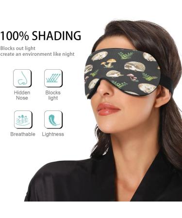 WELLDAY Cute Hedgehogs and Mushroom Sleep Mask - Soft Comfort Eye Shade Cover for Men and Women - Buy Online on SooperMarket.com