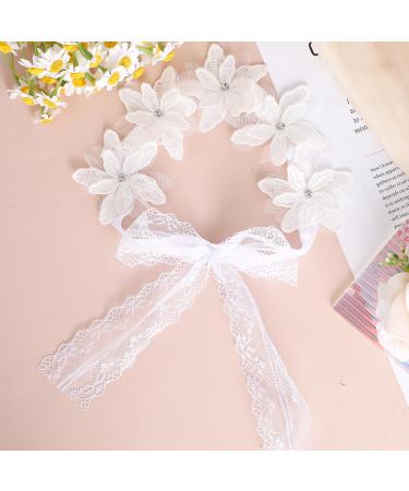 Flower Baby Headband Cute Baby Headbands Soft Lace Newborn Headbands Elastic White Flower Newborn Baby Headbands Girl Hair Accessories for Baby Girls