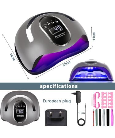 Amzeeniu 168W Nail Dryer Lamp - Professional UV LED with Infrared Sensor & 4 Timer Settings for Gel Nails - Ideal for Home & Salon Use - Buy Online on SooperMarket.com