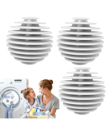 Laundry Balls For Dryer - Hair Remover For Laundry - Spherical Vane Eco-friendly Hair Catcher Balls Anti-tangling Reusable Washing Ball For Enhancing Your Machine Cleaning Power White