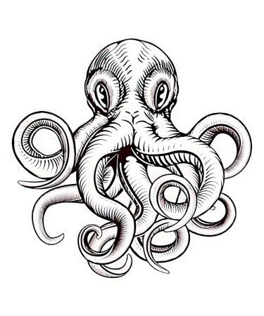 Dopetattoo Tattoo design 6 Sheets Temporary Tattoos Octopus Temporary tattoo Neck Arm Chest