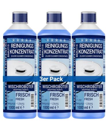 3x 1000ml wiping robot cleaning agent concentrate |Extra fresh fragrance |Strip -free & foam arm + dosing cup |Soil cleaner and much more 3 l (1 Pack)