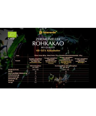 Islaverde Ceremonial Organic Raw Cocoa 100% | Premium 400g Fine Powder | Sugar-Free Non-Alkalized | From Dominican Republic - Buy Online on SooperMarket.com