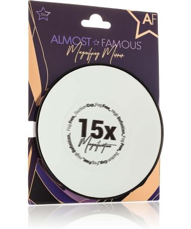 Almost Famous 15x Magnifying Mirror with Suction Cup - Compact Travel Makeup Mirror for Tweezing & Blackhead Removal - Buy Online on SooperMarket.com