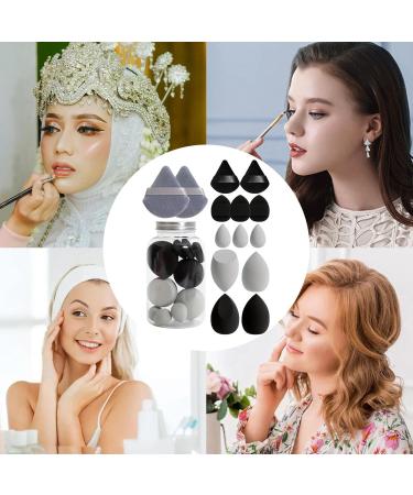 Virtcooy Makeup Puff Beauty Makeup Sponge Set | Portable Sponge Facial Makeup Tools Blender Sponges for Powder Foundation Black - Buy Online on SooperMarket.com