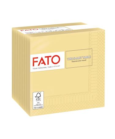 FATO disposable paper ideal for aperitifs and cocktails pack with 100 napkins format 24x24 4-folded 2-layer color champagne 100% pure cellulose paper FSC certified
