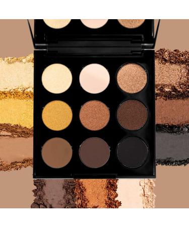 Palladio Ultimate 9-Color Eyeshadow Palette - Talc-Free Formula, High Pigmented Matte & Shimmer Shades in Golden Sands - Long Lasting, Blendable Professional Makeup - Buy Online on SooperMarket.com