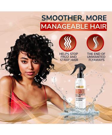 Moroccan Argan Oil Heat Protectant Spray with Keratin - Deep Conditioner for Dry Damaged Hair - Styling and Treatment Protection - Pure Nature Lux Spa - Buy Online on SooperMarket.com