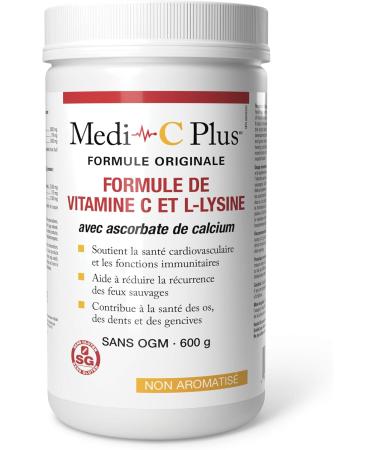 Medi-C Plus Vitamin C & L-Lysine with Calcium Powder 600 g Unflavoured Original Formula High Dose Vitamin C & L-Lysine Supports Cardiovascular Health and Immune Function Helps Reduce the Recurrence of Cold Sores - Buy Online on SooperMarket.com
