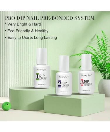 Honey Joy Dip Powder Nail Kit - 4 Colors Mint & Deep Forest Green, Dipping Powder Set - Base Top Coat for Manicure - Salon Quality DIY Nail Art - No LED Lamp Needed - Buy Online on SooperMarket.com