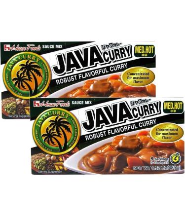 House Foods Java Curry Mix Block (9 Serves) 185g - Medium Hot Flavour (Pack of 2) Medium Hot (Pack of 2)