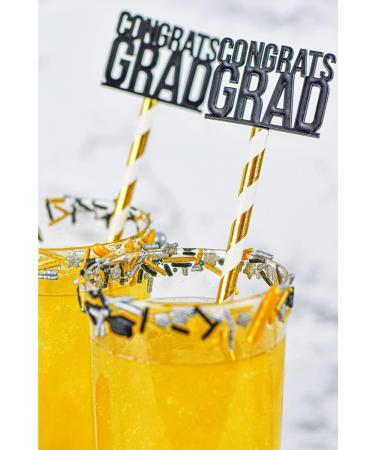 Edible School Graduation Sprinkles Decoration for Class Graduations Hat Sprinkles for Ice Cream Cake Decorating Cupcake Confetti Cookies Donut Fancy Gold Silver Black Jimmies Quins Pearl Sprinkles Goal Getter - Buy Online on SooperMarket.com