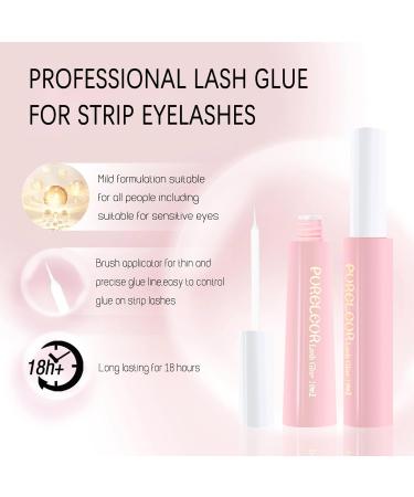 PURELEOR White Eyelash Glue Waterproof Latex Free for Sensitive Eye Strong Hold False Eyelashes Adhesive for Strip Lashes Fast Drying Lash Glue 10ml 0.35oz - Buy Online on SooperMarket.com