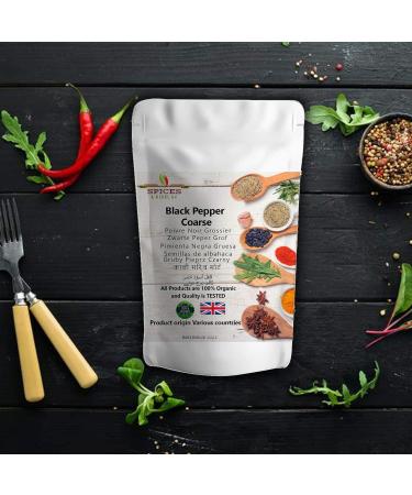 Ground Black Pepper Coarse Premium Quality by Spices&herbsuk - Cracked Black Pepper Improves Metabolism Promotes Absorption of Nutrients - Coarse Ground Black Pepper Perfect for Healthy Diets - 100g - Buy Online on SooperMarket.com