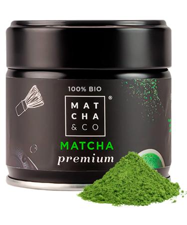 Matcha & Co |100% Biological Premium Matcha tea 30 g ceremonial premium quality .Bio-greeneepulver from Japan.Ceremonial bio-matcha tea.100% natural premium match-green tea 30 g (1-pack)