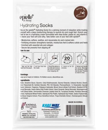 Epielle Hydrating Foot Masks (Socks 6pk) - Shea Butter & Jojoba Oil for Cracked Heels, Dry Feet, and Calluses - Buy Online on SooperMarket.com