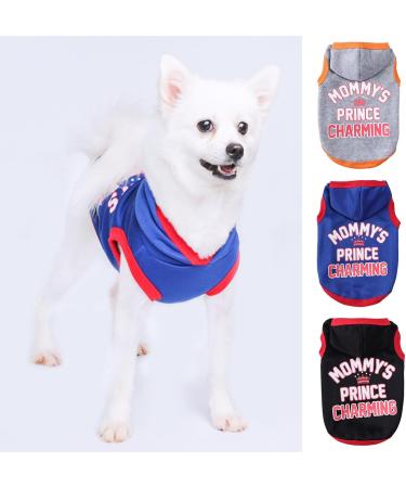 SANWOOD Dog Soft Sweatshirt with Mommy's Prince Charming letter print Pet Hoodie Letter Print Keep Warmth Soft Texture Warm Dogs Hooded Sweatshirt for Autumn - Blue L - Buy Online on SooperMarket.com