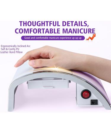 Saviland 80W Nail Dust Collector - Powerful Salon Dust Extractor with 2 Fans, 2 Bags, One Button Control for Acrylic, Dip Powder, Gel Polish - Purple - Buy Online on SooperMarket.com