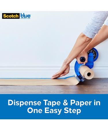 ScotchBlue Painter's Tape and Paper Dispenser  Applies Masking Paper with Painter s Tape to Protect and Cover Surfaces  Tape Dispenser Includes Plastic Blade  Fits 12 Inch Masking Paper - Buy Online on SooperMarket.com