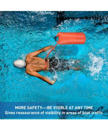 T6 20L Swim Buoy Dry Bag - Waterproof Safety Float for Water Sports and Camping - Orange - Buy Online on SooperMarket.com