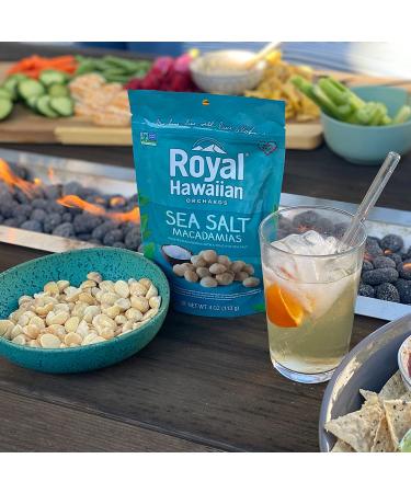 Royal Hawaiian Orchards Sea Salt Macadamia Nuts 4oz (Pack of 6) - 24oz Total - Buy Online on SooperMarket.com