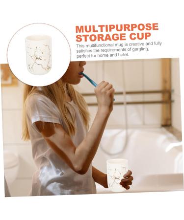 Warmhm 4 Cups Worktop Organizer - Versatile Bathroom Glass Holder & Ceramic Brush Stand - Portable Set of 4 (11x7.7x7.7cm) - Buy Online on SooperMarket.com