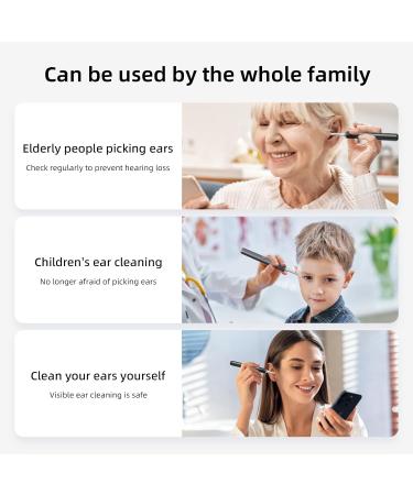 Qimic Ear Wax Removal with Tweezers - 1080P HD Ear Cleaner Ear Camera Otoscope Omni-Direction Ear Pick Tweezer Real-Time Remote Video Multi Earwax Cleaning Replacement Kits Black - Buy Online on SooperMarket.com
