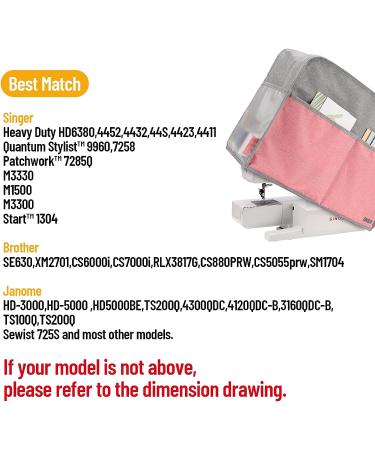 Sewing Machine Cover for Brother, Singer, Bernina & Most Machines (Pink) - FINESUN FSMD-PK - Buy Online on SooperMarket.com