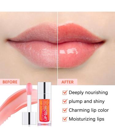 SBHEANGBA Moisturizing Lip Oil No-Sticky Lip Gloss Tinted Lip Balm Lip Care Long Lasting Clear Liquid Lipsticks Plump Lip Glow Oil For Dry Lip's Moisturizing Hydrating And Nourishing Pack of 1 02# Coral - Buy Online on SooperMarket.com